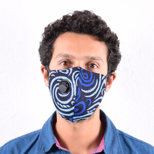 Afrikanische Kitenge Gesichtsmaske mit Atemventil und elastischen Ohrschlaufen - Africulture