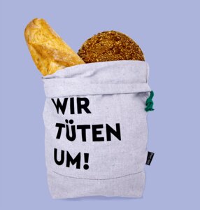 Brotbeutel aus Recyling Bio Baumwolle / plastikfrei / made in Germany - umtüten