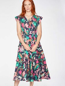 Midi Kleid - Estelle Tier A-Line Dress - Thought