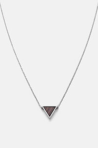 Halskette mit dreieckigem Holzelement 'TRIANGLE NECKLACE' // hochwertiger Edelstahl // - Kerbholz
