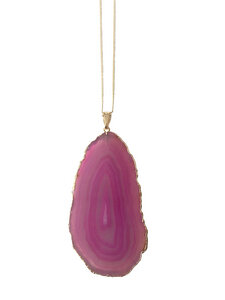 Achat Halskette pink vergoldet Edelsteinkette mit Achatscheibe - Crystal and Sage