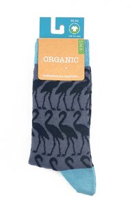GOTS zertifizierte Biobaumwolle Socken mit "Flamingo Print" - VNS Organic Socks