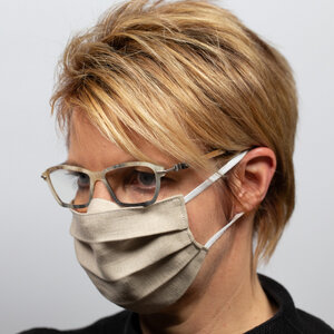 Mund-Nasen-Maske für Brillenträger aus Bioleinen - nahtur-design