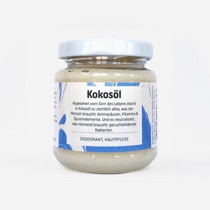 Bio-Kokosfett/Kokosöl, desodoriert (100g) im Glas - Original Unverpackt