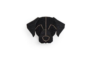 Brosche aus Holz "Black Labrador" | Mode Schmuck - BeWooden