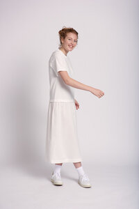TARA Weißes T-Shirt Kleid Frauen - AFORA.WORLD