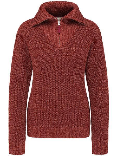 Cecil Damen Mouliné Pullover - Strickpullover Mit Troyerkragen Baumwolle