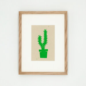 Kaktus – Kunstdruck mit Echtholzrahmen - Ballenito