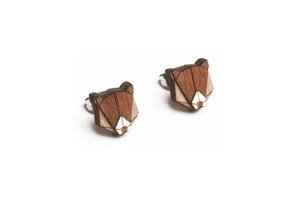 Ohrstecker mit Holzdetails | Bären Ohrringe - BeWooden