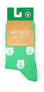GOTS zertifizierte Biobaumwolle Socken mit Eulen " Print " - VNS Organic Socks