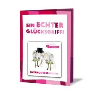 Spenden-Geschenk "Ziegenpärchen" (Grußkarte mit Magnet) - OxfamUnverpackt