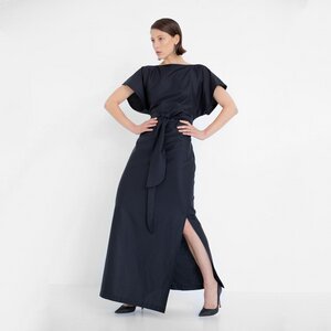 Langes Abendkleid aus schwarzer Bio-Baumwolle - Natascha von Hirschhausen