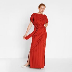 Langes Abendkleid aus roter Bio-Baumwolle - Natascha von Hirschhausen