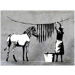 Banksy Bild Kunstbruder Zebra Washing Wandbilder Wohnzimmer - Kunstbruder