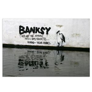 Wandbild Banksy Fischreiher Bilder Wohnzimmer - Kunstbruder