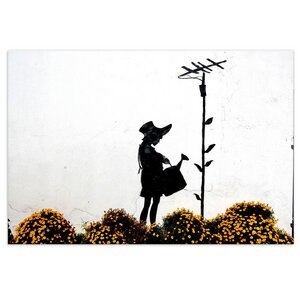 Wandbild Banksy Flower Girl Bilder Wohnzimmer - Kunstbruder