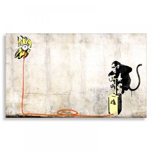 Wandbild Banksy Banana Bomb Bilder Wohnzimmer - Kunstbruder