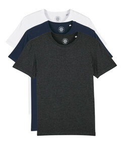 3er Pack Unisex T-Shirt aus Bio-Baumwolle "Charlie", Farbig - University of Soul