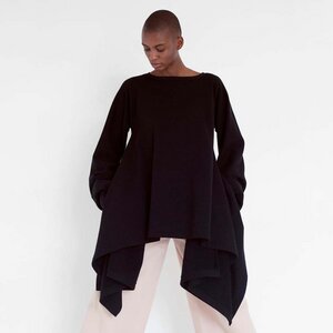 Moderner Pullover mit gerafften Ärmeln aus Bio-Baumwolle - Natascha von Hirschhausen