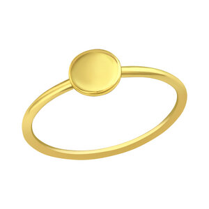 Feiner Ring mit Scheibe aus 925er Sterling Silber 14K vergoldet - LUXAA