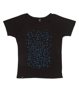 Blaue Dreiecke - Fair gehandeltes Modal Rolled Sleeve Frauen T-Shirt - Schwarz - päfjes