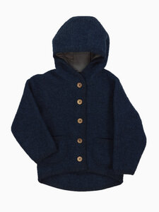 Baby und Kinder Walk-Jacke mit Kapuze Bio-Wolle/Bio-Baumwolle - Halfen