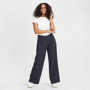 Stoffhose - POSEY pin strip wide pants - mit recyceltem Polyester  - KnowledgeCotton Apparel