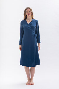 Minimalistisches Wickelkleid *MA-LAA* aus 100% Tencel in blau oder petrolgrün - Studio Hertzberg