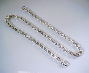 Handgearbeitete Halskette - massiv 925 Silber - 50cm - S.W.w. Schmuckwaren