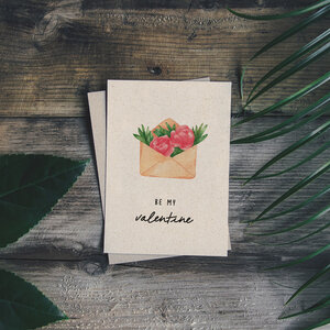 Grußkarte Graspapier - "Valentine" - Matabooks