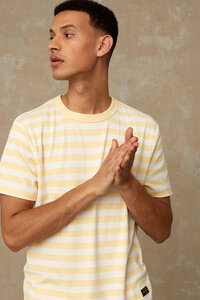 T-Shirt aus recycelten Fasern - Darius Stripe Sunlight - Gelb - Kings Of Indigo