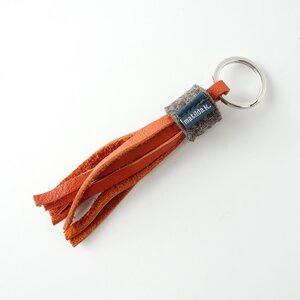 farbenfroher Schlüsselanhänger aus Leder 'alma' bunt | orange | grau | schwarz - matilda k. manufaktur