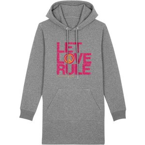 Sweatshirt Hoodie Kleid - Let Love Rule pink - Natural Born Yogi
