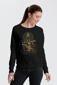 Bio Damen-Sweatshirt Ganesha - Peaces.bio - handbedruckte Biomode