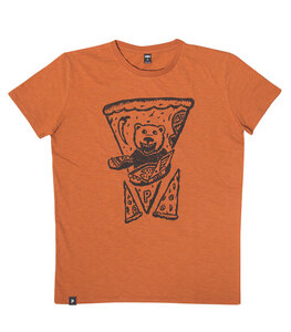 Peppo Pizza Bär - päfjes Männer T-Shirt - Fair gehandelt aus Baumwolle (Bio) Slub - Orange - päfjes