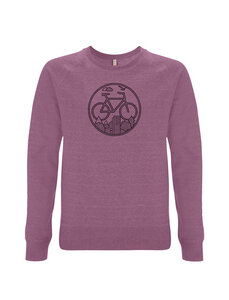 Fahrrad Sweatshirt „Unter den Wolken“ in Violett / Lila & Schwarz - Picopoc