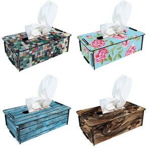 Tissue-Box Tücherbox Taschentuchbox Kosmetiktücherbox Box Holz ver. Motive - Werkhaus GmbH
