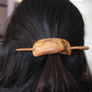 Haarspange aus Holz | Holzring mit Haarnadel - Mitienda Shop