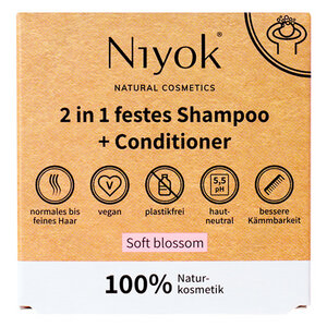 Niyok 2 in 1 festes Shampoo + Conditioner - Niyoks Naturkosmetik