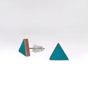 Holz-Ohrstecker Dreieck, viele Farben - Gary Mash