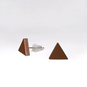Holz-Ohrstecker Dreieck, viele Farben - Gary Mash