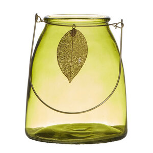 Laterne Leaf gelb, grün 15cm - Mitienda Shop