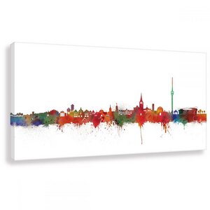 Skyline von Stuttgart- Light - Wandbild - Kunstdruck - Kunstbruder