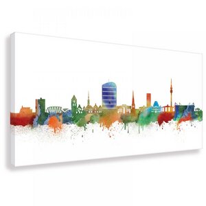 Skyline von Dortmund - Light - Leinwand - Kunstdruck - Bilder - Kunstbruder