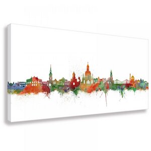 Skyline von Dresden - Light - Leinwand - Kunstdruck - Bild - Kunstbruder