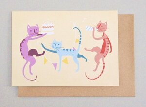 Geburtstagskarte 'Birthday Cats' in Farbe - MOZAÏQ eco design