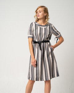 Streifen-Kleid aus Leinen und Tencel | Shadow Dress - Alma & Lovis