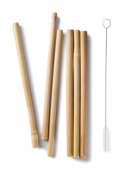 6er Set Bambus Strohhalm Trinkhalm wiederverwendbar Trinkröhrchen 15 cm 