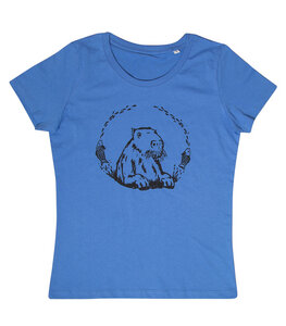 Wanda Wasserschwein - Fair Wear Frauen Bio T-Shirt - BrightBlue - päfjes