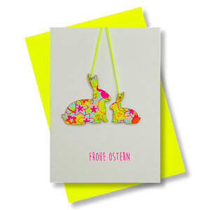 Briefkarte Frohe Ostern - Pink Stories